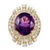 Image 3 : 14KT Yellow Gold Amethyst & Diamond Ring -# 1481