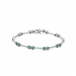 14KT White Gold Ladies Diamond and Gemstone Bracelet -# 9717
