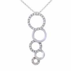 14KT White Gold Ladies Diamond Slider with Chain -# 8928