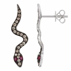 14KT White Gold Diamond Earrings -# 6320