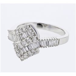 18KT White Gold Ladies Diamond Ring -# 9704