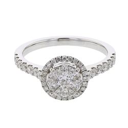 18KT White Gold Ladies Diamond Fashion Ring -# 9769