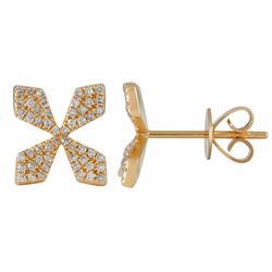 14KT Yellow Gold Diamond Earrings -# 7914