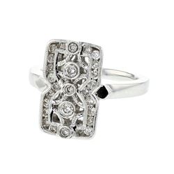 18KT White Gold Ladies Diamond Ring -# 9676