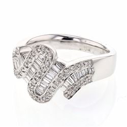 18KT White Gold Ladies Diamond Fashion Ring -# 9740