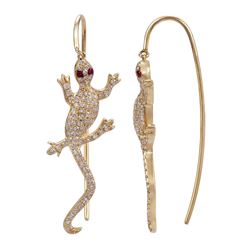 14KT Yellow Gold Diamond Earrings -# 8082