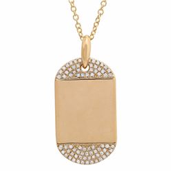 14KT Yellow Gold Diamond Pendant With Chain -# 7933