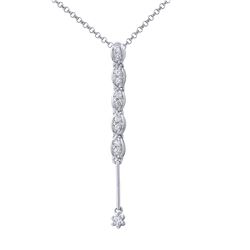 14KT White Gold Ladies Slider with Chain  -# 6763-1
