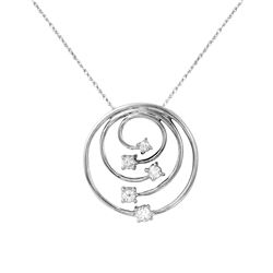 14KT White Gold Ladies Slider with Chain  -# 6714-1