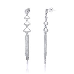 14KT White Gold Diamond Dangle Earrings  -# 6566-1