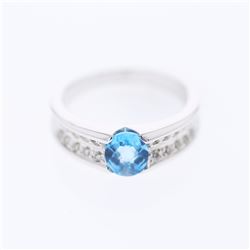 18KT White Gold Ladies Diamond and Gemstone Cocktail Ring -# 8732