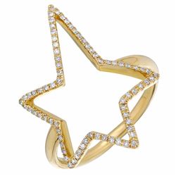 14KT Yellow Gold Women's Diamond Ring -# 7760-1