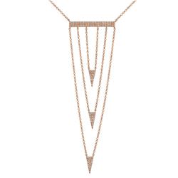 14KT Rose Gold Diamond Necklace -# 7614-1