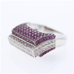 18KT White Gold Ladies Diamond and Gemstone Fashion Ring -# 9789