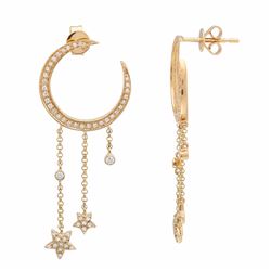 14KT Yellow Gold Diamond Earrings -# 8025-1