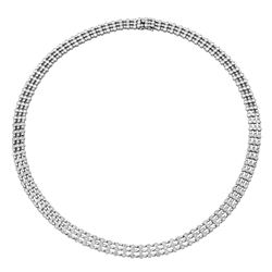 18KT White Gold Diamond Bezel Necklace -# 6456