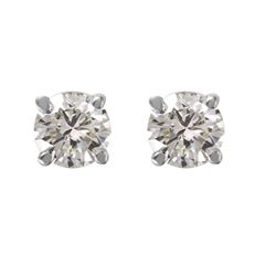 14KT White Gold Diamond Stud Earrings -# 1695