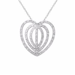 14KT White Gold Ladies Diamond Slider with Chain -# 9204