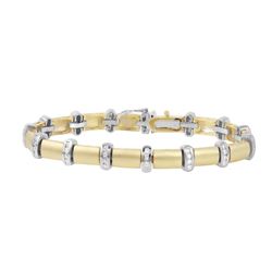 14KT Two Tone Gold Diamond Bracelet -# 739