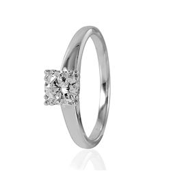 14KT White Gold Diamond Solitaire Ring -# 347
