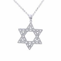 14KT White Gold Ladies Diamond Slider with Chain -# 8763