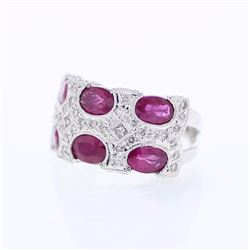 18KT White Gold Ladies Diamond and Gemstone Ring -# 10093