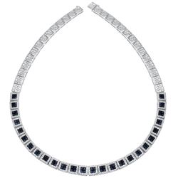 14KT White Gold Ladies Diamond and Gemstone Necklace -# 10539