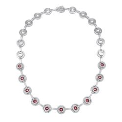 14KT White Gold Ruby Necklace  -# 6450