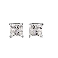 14KT White Gold Diamond Stud Earrings -# 1612