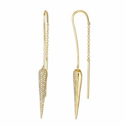 14KT Yellow Gold Diamond Earrings -# 8050