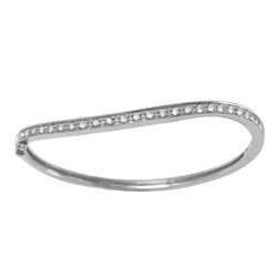 14KT White Gold Diamond Bangle Bracelet -# 6504