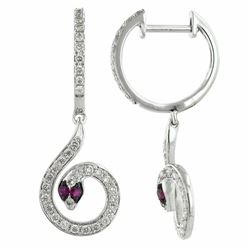 14KT White Gold Gemstone Earrings -# 6345-1