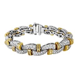 14KT Two Tone Gold Diamond Bracelet -# 6460-1