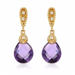 14KT Yellow Gold Ladies Diamond and Gemstone Earrings -# 8725