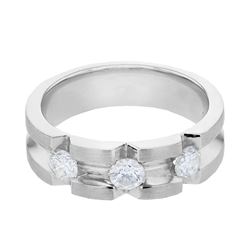 14KT White Gold Mens Diamond Ring -# 10059