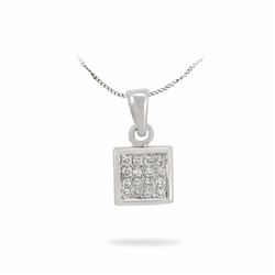 14KT White Gold Ladies Diamond Necklace -# 8563