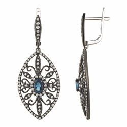 14KT White Gold Gemstone Earrings -# 6242