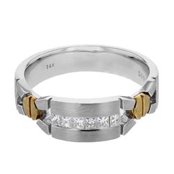 14KT Two Tone Gold  Mens Diamond Ring -# 9060