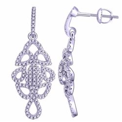 14KT White Gold Ladies Diamond Earrings -# 8712