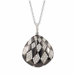 14KT White Gold Diamond Pendant With Chain -# 6158-1