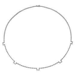 18KT White Gold Ladies Diamond Necklace -# 10275