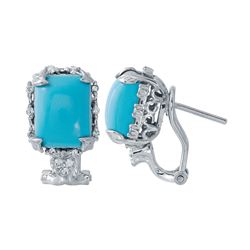 14KT White Gold Ladies Diamond and Gemstone Earrings -# 8798