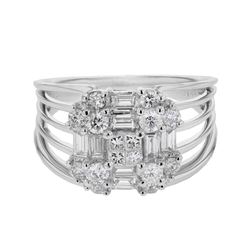 18KT White Gold Ladies Diamond Ring -# 10001