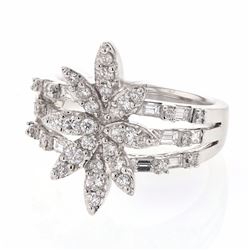 18KT White Gold Ladies Diamond Fashion Ring -# 9959