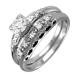 14KT White Gold Diamond Wedding Set -# 155