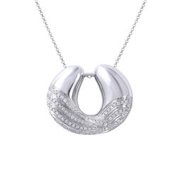 14KT White Gold Ladies Slider with Chain  -# 6771