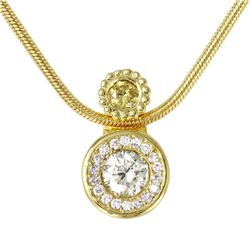14KT Yellow Gold Diamond Pendant & Chain -# 1846