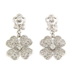 14KT White Gold Ladies Diamond Earrings -# 9858