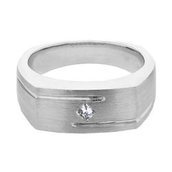 14KT White Gold Mens Diamond Ring -# 9303