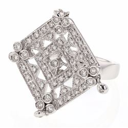 18KT White Gold Ladies Diamond Ring -# 10118